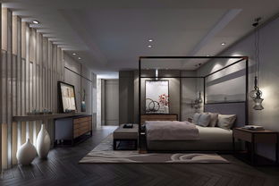 x現(xiàn)代黑白灰套房全景